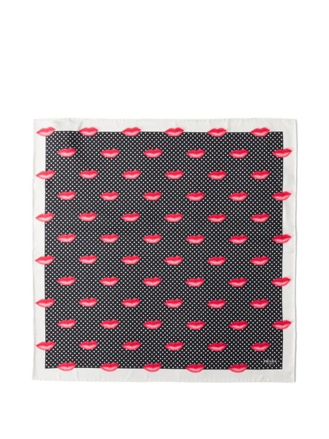 Prada Printed silk twill scarf - Black - zdjęcie produktu nr 1