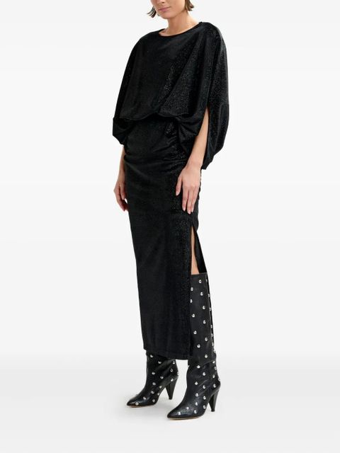 Essentiel Antwerp Ividence draped cape maxi dress - Black