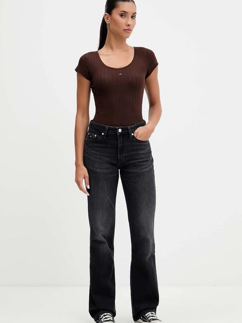 Tommy Jeans t-shirt damski kolor brązowy DW0DW21570 - zdjęcie produktu nr 2