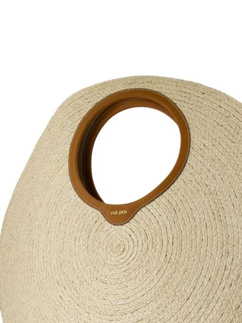 Cult Gaia Amun circular-handle raffia tote bag - Neutrals