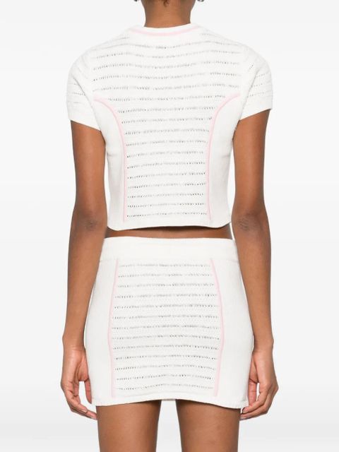 Casablanca trim knit top - White