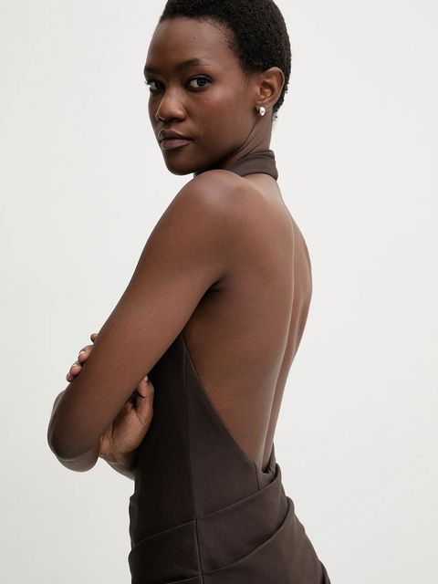 La Mania sukienka BLANCA kolor brązowy mini dopasowana BLANCA