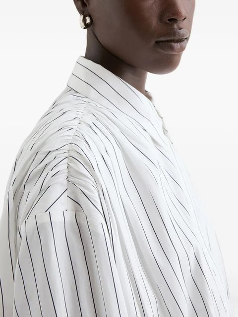 Jil Sander striped-pattern cotton shirt - White