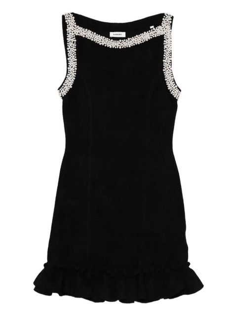 SANDRO faux-pearl embellished mini dress - Black - zdjęcie produktu nr 1