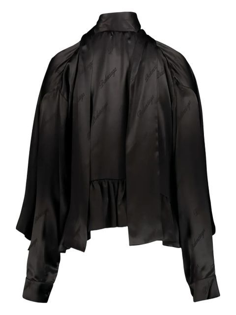 Balenciaga ruffled silk blouse - Black