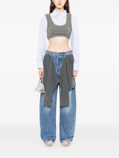 Alexander Wang tied-T-shirt jeans - Blue