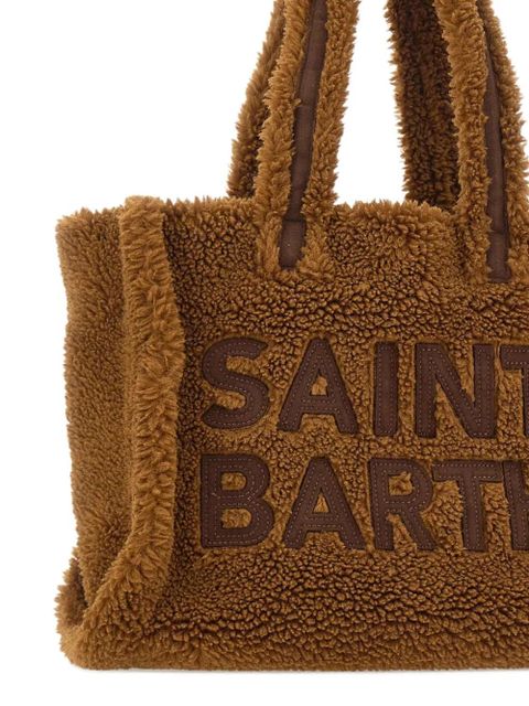 MC2 Saint Barth logo-embroidered Teddy tote bag - Brown