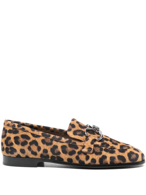 Casadei leopard print hardware loafers - Brown - zdjęcie produktu nr 1