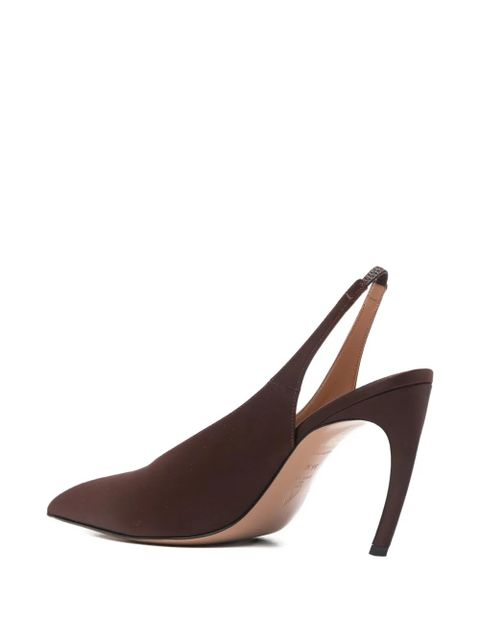 The Attico Viper pointed slingback pumps - Brown