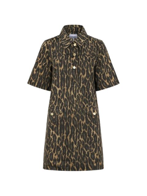 GANNI leopard button dress - Green - zdjęcie produktu nr 1