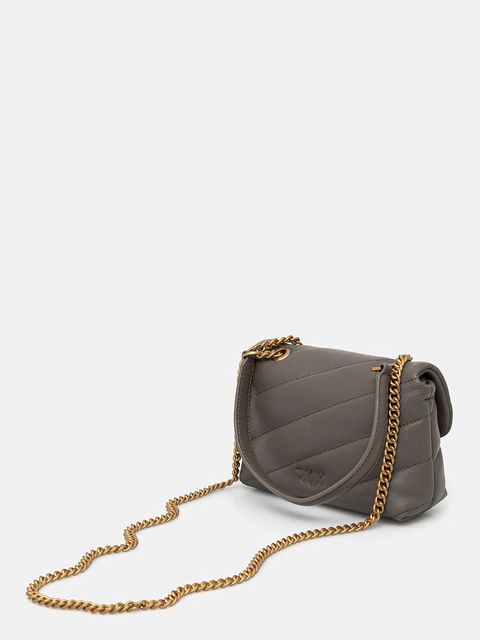 Pinko torebka skórzana kolor szary 100040 A0F2