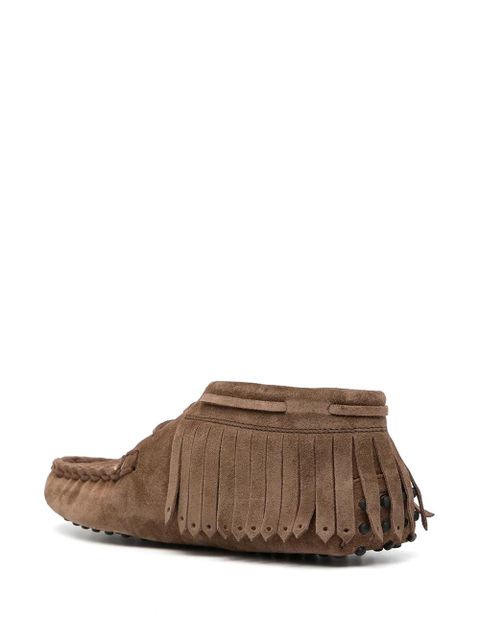 Tod's Gommino fringe-trim desert boots - Brown