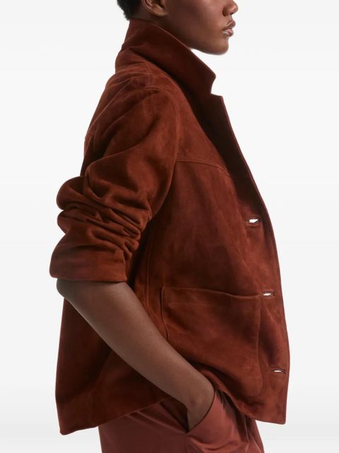 Yves Salomon button suede jacket - Brown