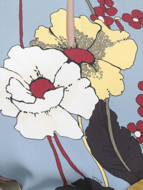 Marni floral shirt midi dress - Blue