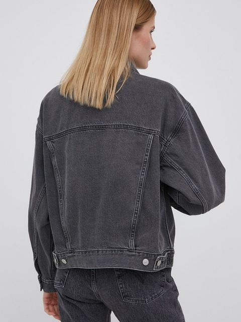 Levi's kurtka jeansowa damska kolor szary przejściowa