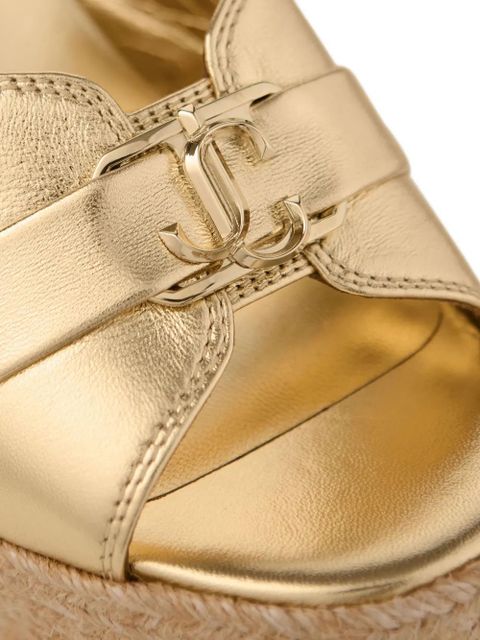 Jimmy Choo 100mm Leda mules - Gold