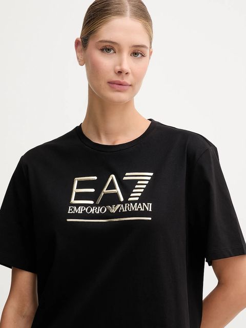 EA7 Emporio Armani t-shirt bawełniany damski kolor czarny AF12503.7W000414