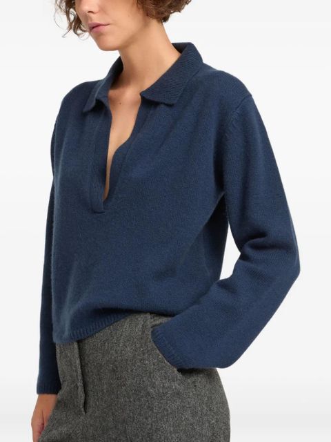 Yves Salomon shirt collar sweater - Blue - zdjęcie produktu nr 2