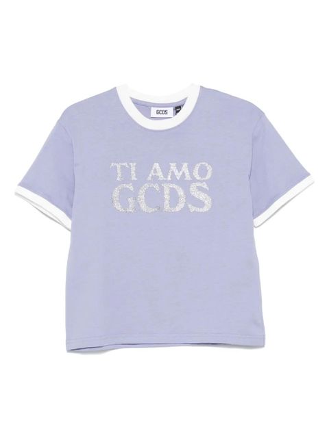 GCDS 'Ti Amo CGDS' glittered T-shirt - Purple - zdjęcie produktu nr 1
