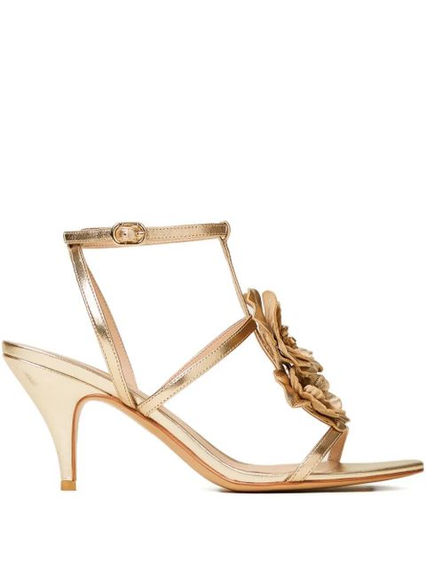 TWINSET flower-appliqué strappy sandals - Gold - zdjęcie produktu nr 1