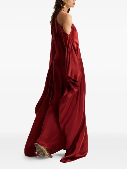 Essentiel Antwerp halterneck waterfall-side maxi dress - Red