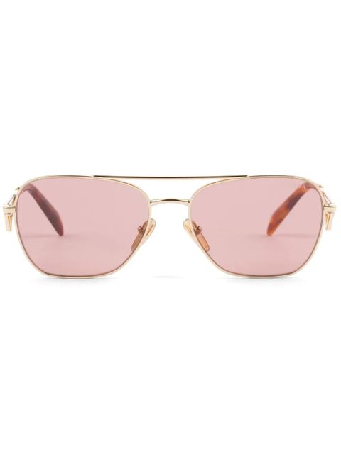 Prada Eyewear triangle-logo pilot-frame sunglasses - Pink - zdjęcie produktu nr 1