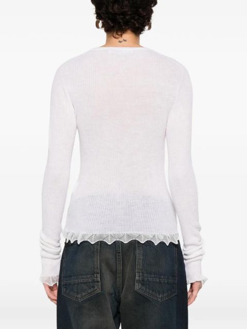 Blumarine ruffled knitwear - White