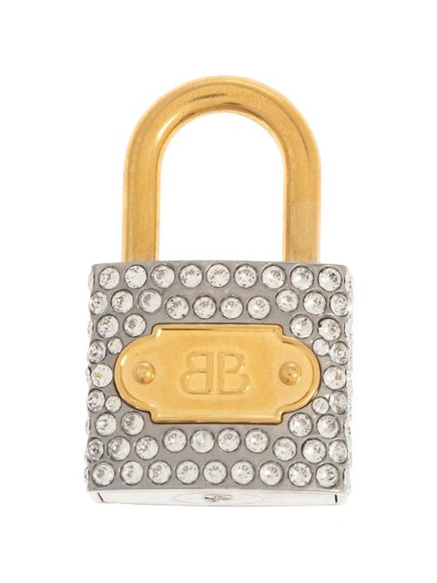 Balenciaga embellished logo-plaque keyring - Silver - zdjęcie produktu nr 1