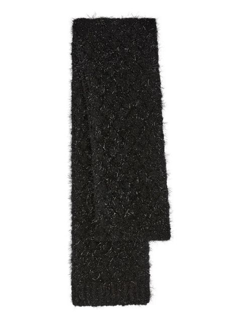 DRIES VAN NOTEN metallized knit scarf - Black - zdjęcie produktu nr 2