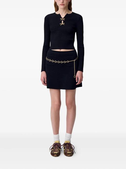 Claudie Pierlot bow-detail knitted top - Black - zdjęcie produktu nr 2