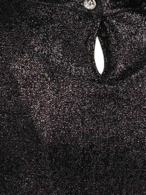 Rabanne draped press-stud top - Black