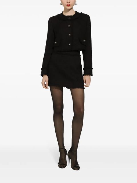 Dolce & Gabbana DG-buttons cropped tweed jacket - Black - zdjęcie produktu nr 2