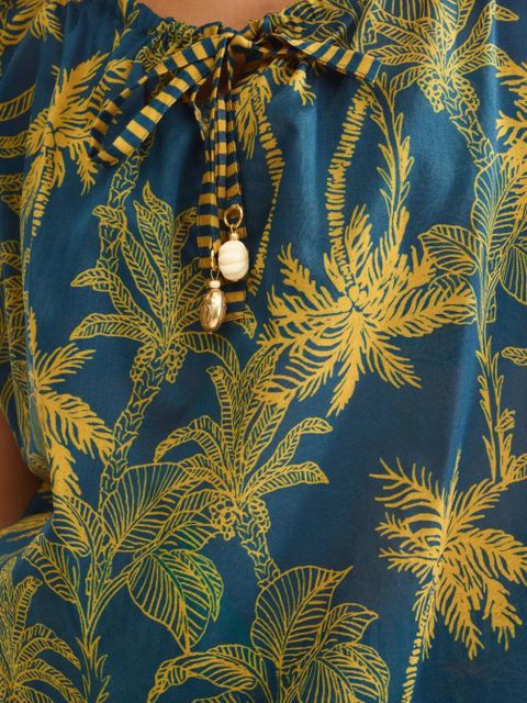 ERES Crocodile palm-tree print top - Blue