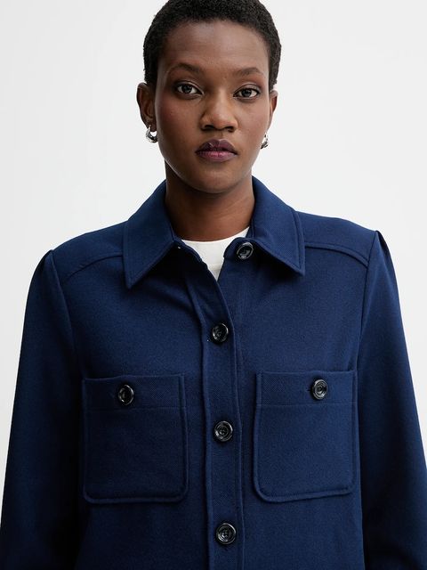 Sessun koszula damska kolor granatowy regular z kołnierzykiem klasycznym 25110020