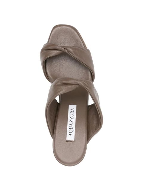 Aquazzura knotted leather sandals - Brown