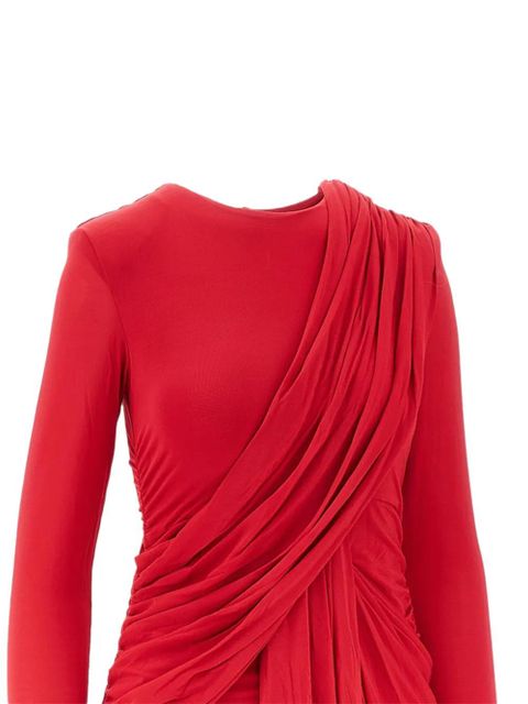 ISABEL MARANT draped long-sleeve mini dress - RED - zdjęcie produktu nr 2