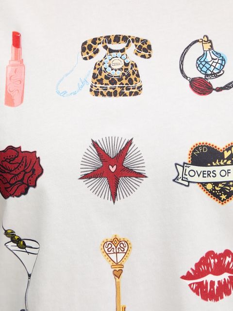 Never Fully Dressed t-shirt bawełniany Icons damski kolor biały NFDTO2075