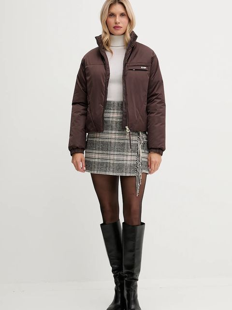 Pepe Jeans spódnica z domieszką wełny kolor szary mini rozkloszowana PL9011872 - zdjęcie produktu nr 2