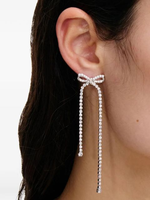 Self-Portrait crystal bow earrings - Silver - zdjęcie produktu nr 2