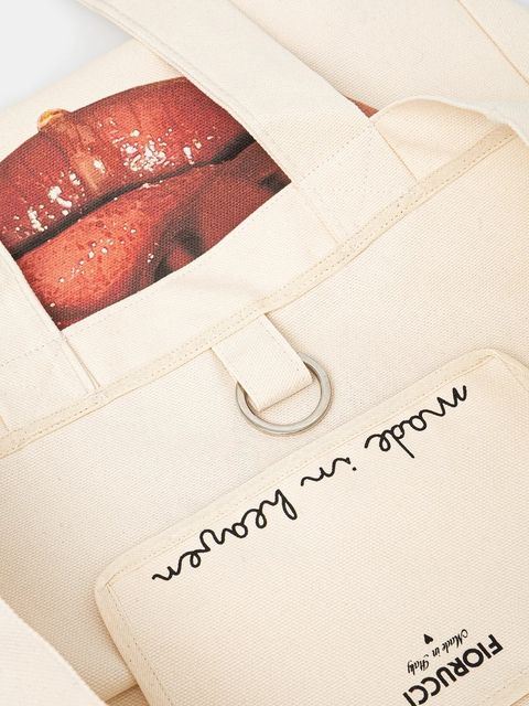 Fiorucci torebka bawełniana Mouth Print