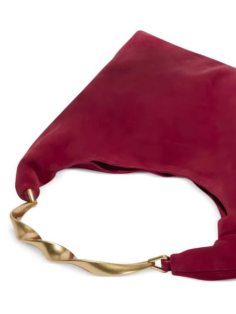 Simkhai Nixi twisted-handle suede shoulder bag - Red