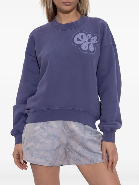 Off-White logo-print cotton sweatshirt - Purple - zdjęcie produktu nr 2