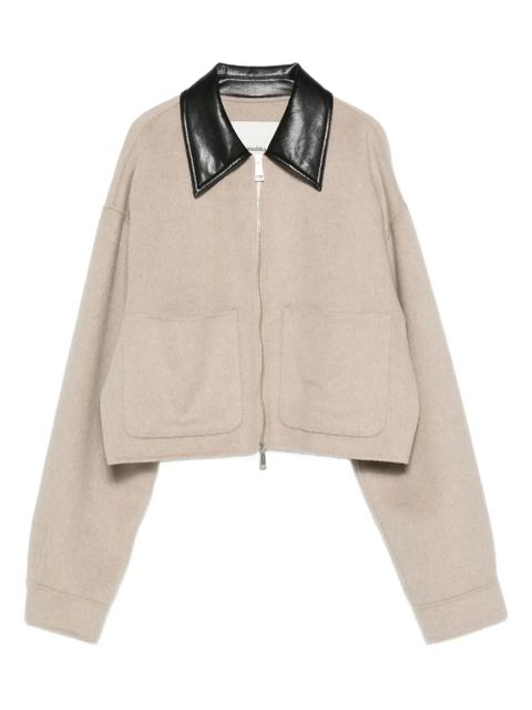 Nanushka leather-collar zip-up jacket - Neutrals - zdjęcie produktu nr 1