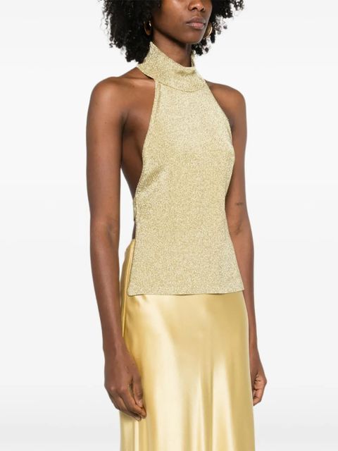 Cult Gaia halter-neck sleeveless top - Gold