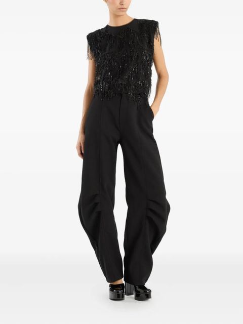 ROTATE BIRGER CHRISTENSEN sequin fringe top - Black