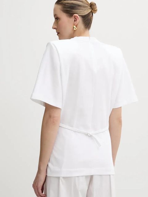 Pinko t-shirt bawełniany damski kolor biały 105217 A2M2 - zdjęcie produktu nr 2