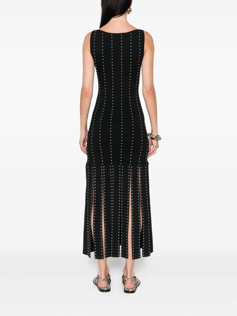 SANDRO pearl-embellished sleeveless dress - Black