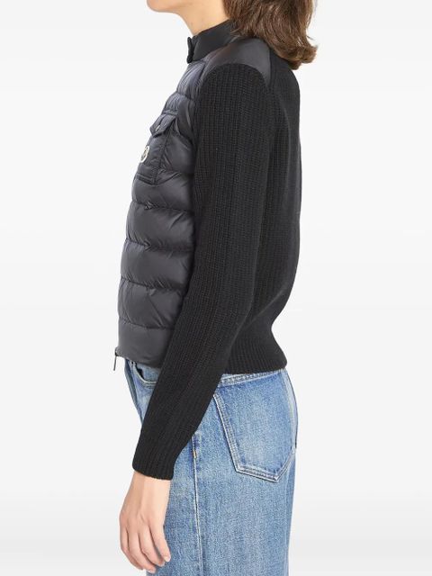 Moncler padded wool-blend puffer jacket - Black
