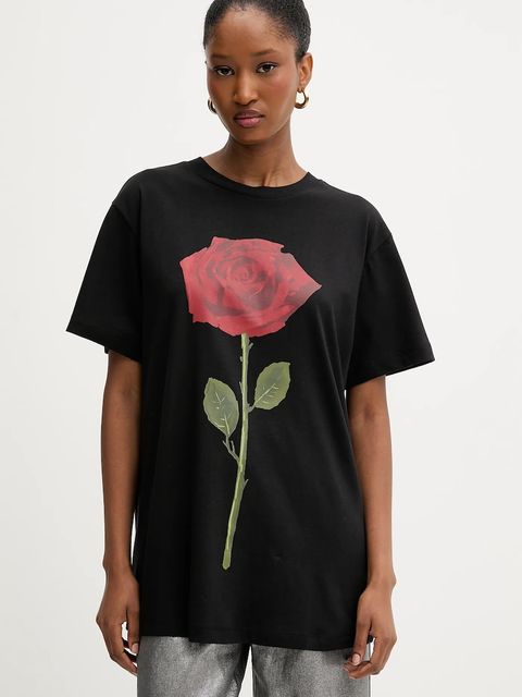 Farm Rio t-shirt bawełniany damski kolor czarny 346292 - zdjęcie produktu nr 1