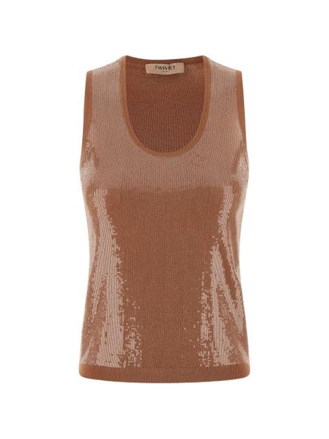 TWINSET sequin-appliqué top - Brown - zdjęcie produktu nr 1